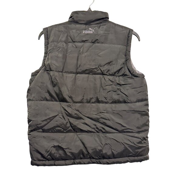 Puma Reversible mens Puffer Vest Size M Black & Gray Polyester Full Zip Durable - Picture 4 of 7